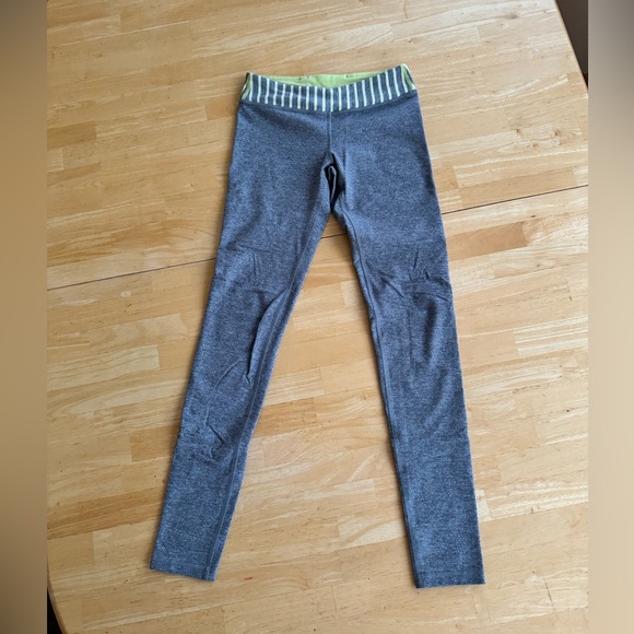 Ivviva by Lululemon Leggings Gray, with Yellow Waistband - Picture 1 of 3